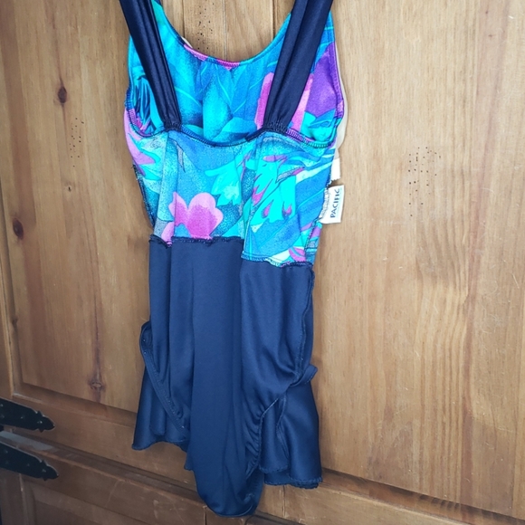 Vintage 1 Piece Bright Floral Swimdress Swimsuit - Picture 14 of 16